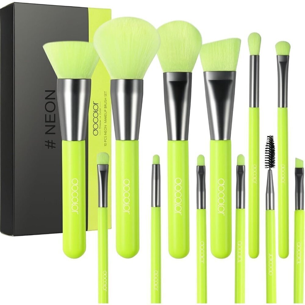 🆕 Makeup Brushes 10 Pcs Premium Synthetic Kabuki Blending Face Powder Concealer